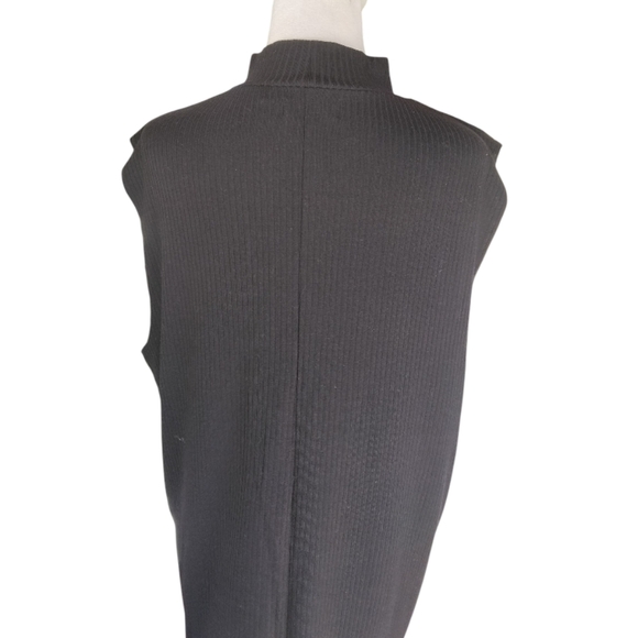 Topman Black Mock Neck Rib Texture Sleeveless Dress Size Large - Picture 5 of 7